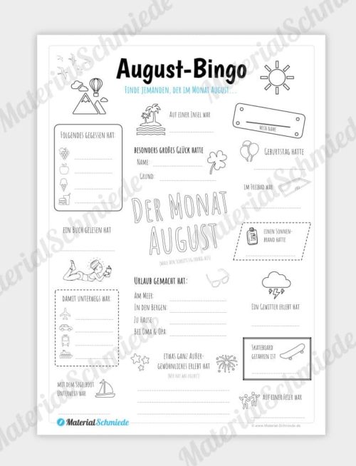 August Bingo