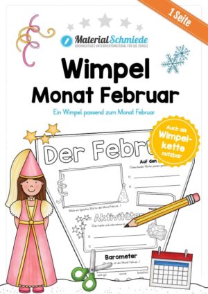 materialschmiede-sachkunde-kalender-monate-februar-wimpel-deckblatt