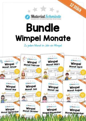 Bundle: Wimpel Monate (12 Stück)