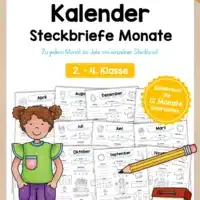 Kalender: Steckbriefe Monate (12 Steckbriefe)