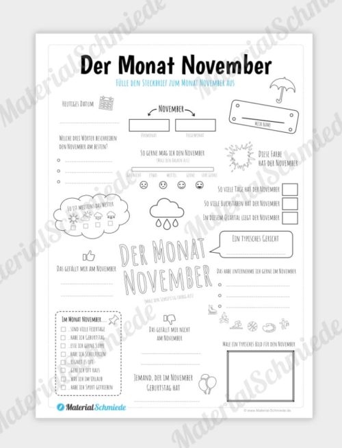 Steckbrief: Monat November
