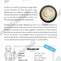 Lesetext: Der Mond (mit Mini-Steckbrief)