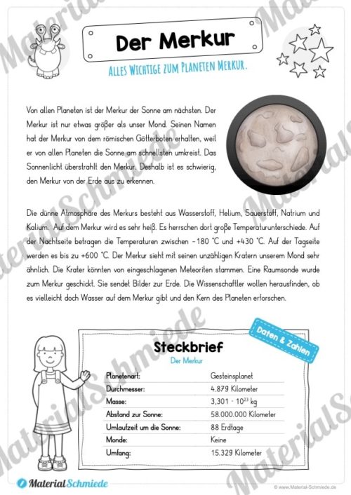 Lesetext: Der Merkur (mit Mini-Steckbrief)
