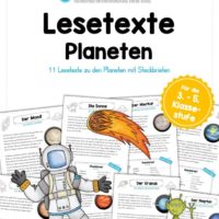 11 Lesetexte zu den Planeten (mit Mini-Steckbriefen)