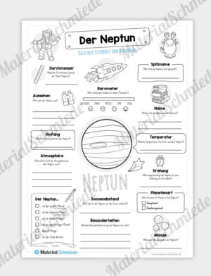 Arbeitsblatt: Steckbrief Neptun (Planet)