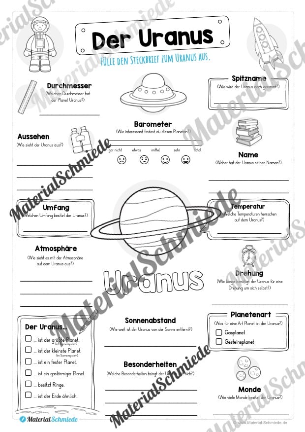 Steckbrief: Planet Uranus (Vorschau)