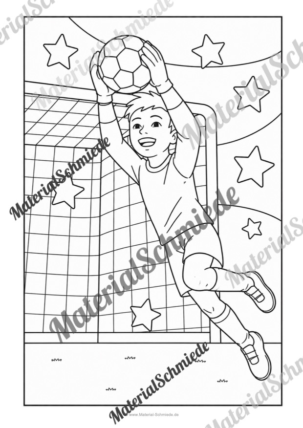 Kostenlose Ausmalbilder zu Thema Fußball (Ausmalbild 02)