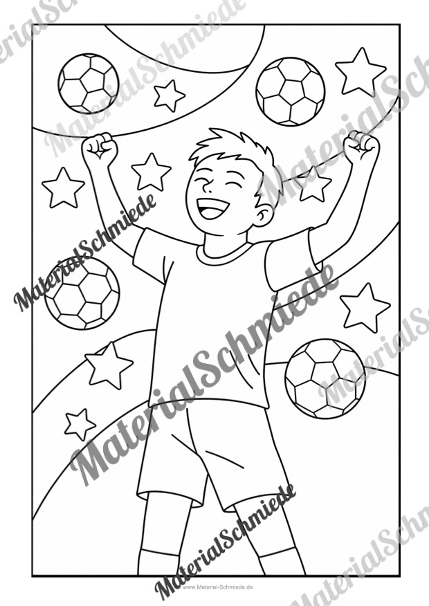 Kostenlose Ausmalbilder zu Thema Fußball (Ausmalbild 05)