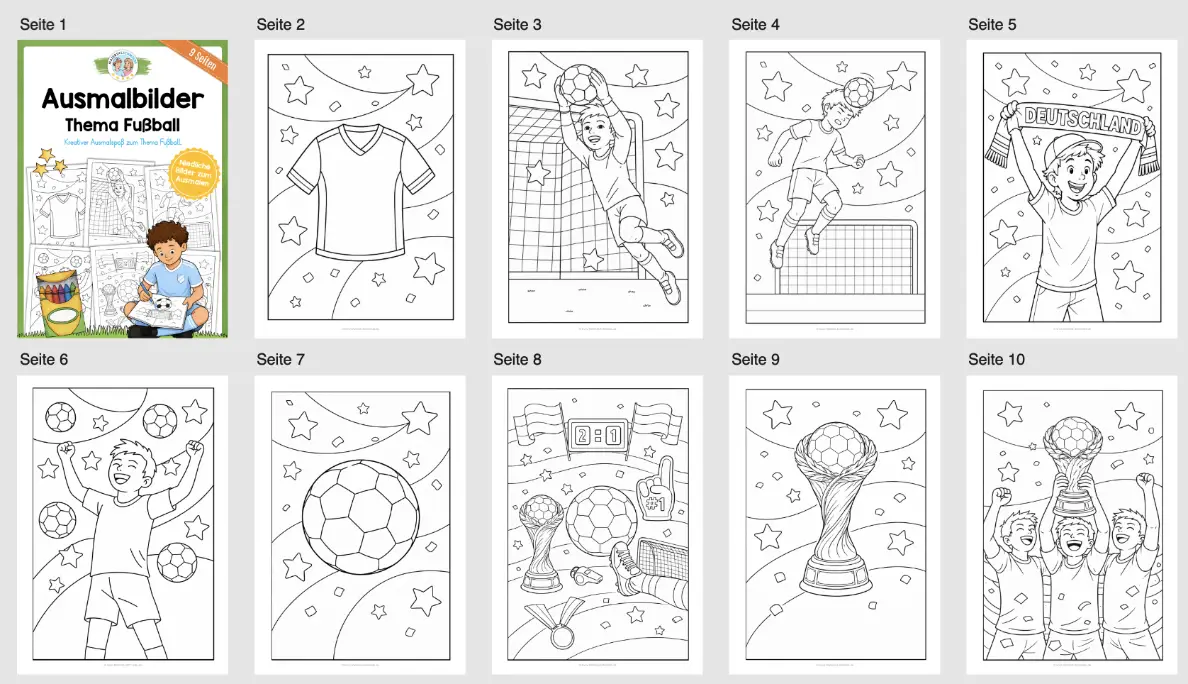 Kostenlose Ausmalbilder zu Thema Fußball (Überblick)