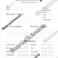 Steckbrief Buchbewertung (Arbeitsblatt)