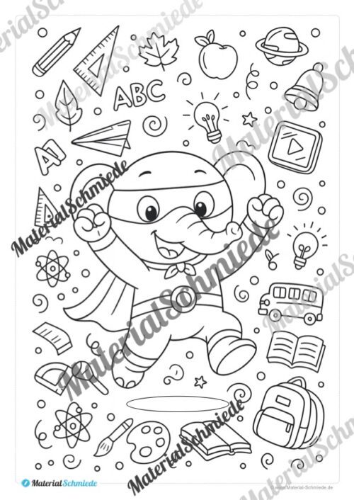 Ausmalbilder für die Elefantenklasse (Arbeitsblatt 03)