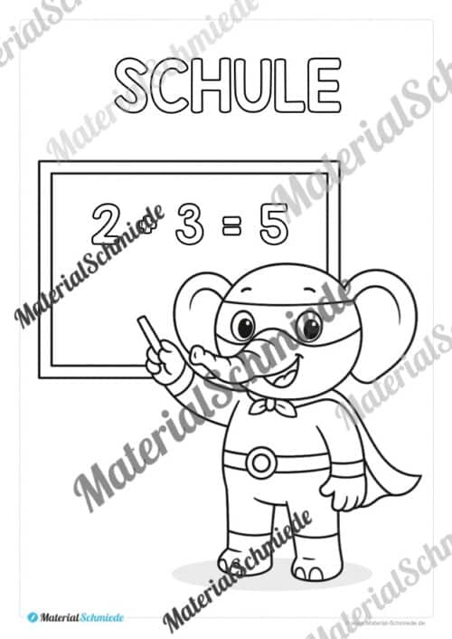 Ausmalbilder für die Elefantenklasse (Arbeitsblatt 05)