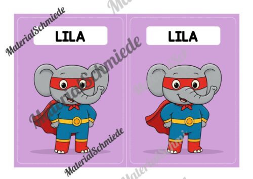 Gruppenschilder für die Elefantenklasse (Arbeitsblatt 05)