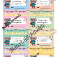 Gutscheine für die Elefantenklasse (Arbeitsblatt 02)