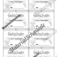 Gutscheine für die Elefantenklasse (Arbeitsblatt 05)