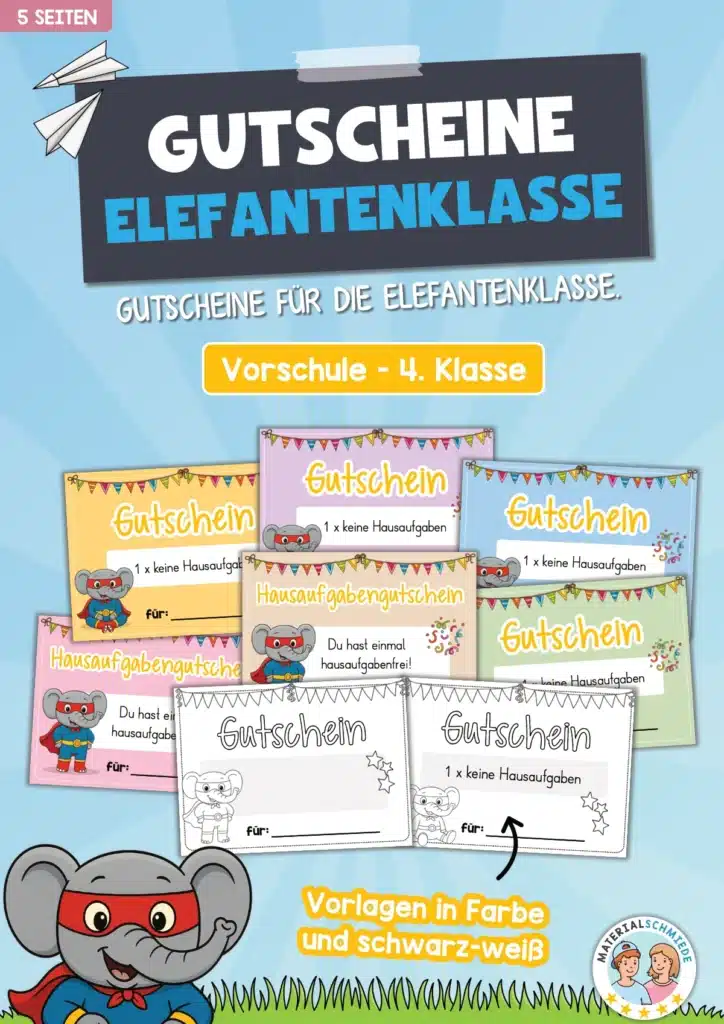 Gutscheine für die Elefantenklasse