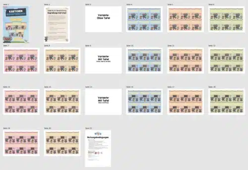 Begrüßungs-Kärtchen für die Elefantenklasse (Überblick)