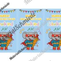 Karten zur Einschulung für die Elefantenklasse (Arbeitsblatt 02)