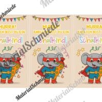 Karten zur Einschulung für die Elefantenklasse (Arbeitsblatt 09)