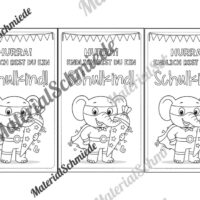 Karten zur Einschulung für die Elefantenklasse (Arbeitsblatt 11)