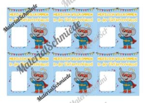 Geschenk-Kärtchen für die Elefantenklasse (Arbeitsblatt 02)