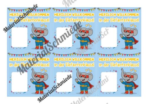 Geschenk-Kärtchen für die Elefantenklasse (Arbeitsblatt 02)