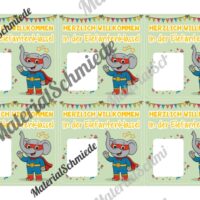 Geschenk-Kärtchen für die Elefantenklasse (Arbeitsblatt 04)