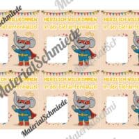 Geschenk-Kärtchen für die Elefantenklasse (Arbeitsblatt 05)