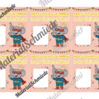 Geschenk-Kärtchen für die Elefantenklasse (Arbeitsblatt 06)