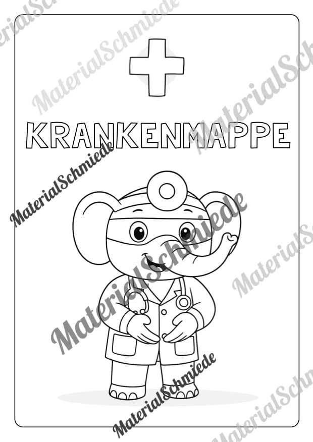 Krankenmappe für die Elefantenklasse (Arbeitsblatt 09)