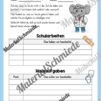 Krankenmappe für die Elefantenklasse (Arbeitsblatt 12)