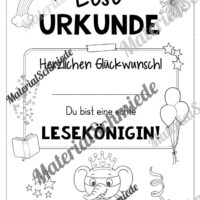 Lesepass & Leseurkunde für die Elefantenklasse (Arbeitsblatt 10)