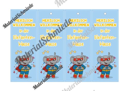 Lesezeichen für die Elefantenklasse (Arbeitsblatt 02)