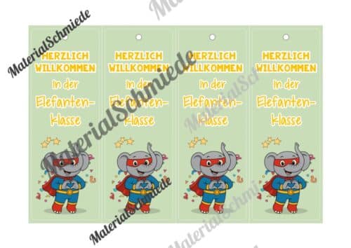Lesezeichen für die Elefantenklasse (Arbeitsblatt 03)