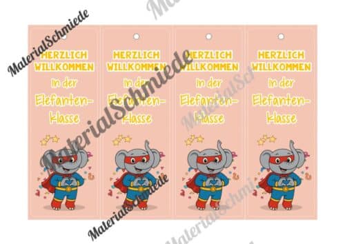 Lesezeichen für die Elefantenklasse (Arbeitsblatt 06)