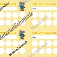 Lob-Sammelkarten für die Elefantenklasse (Arbeitsblatt 09)