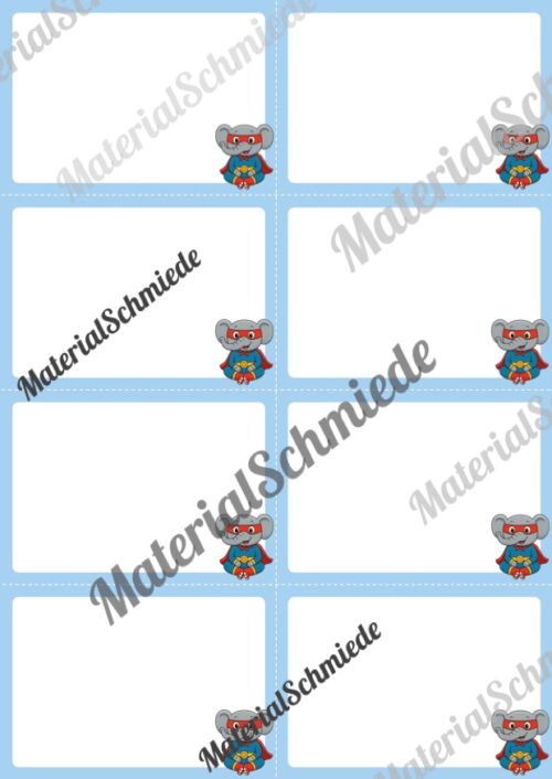 Mitteilungskarten für die Elefantenklasse (Arbeitsblatt 02)