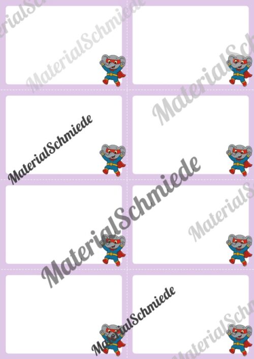 Mitteilungskarten für die Elefantenklasse (Arbeitsblatt 05)