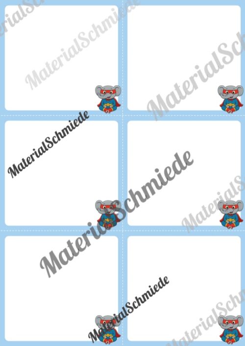 Mitteilungskarten für die Elefantenklasse (Arbeitsblatt 06)