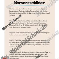 Namensschilder für die Elefantenklasse (Arbeitsblatt 01)