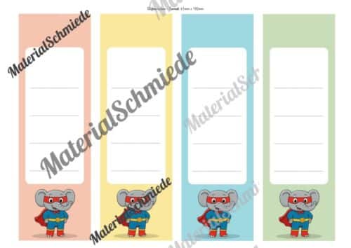 Ordnerrücken für die Elefantenklasse (Arbeitsblatt 04)