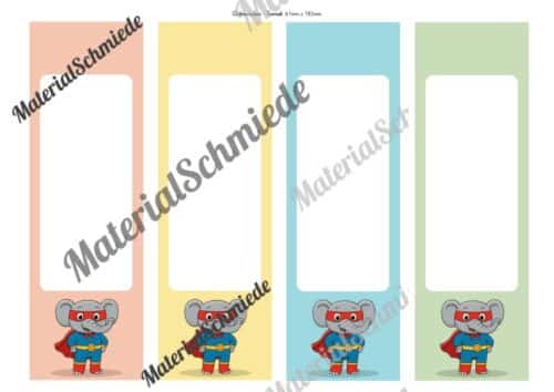 Ordnerrücken für die Elefantenklasse (Arbeitsblatt 05)