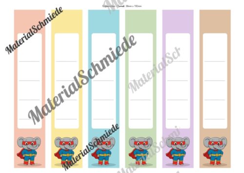 Ordnerrücken für die Elefantenklasse (Arbeitsblatt 08)