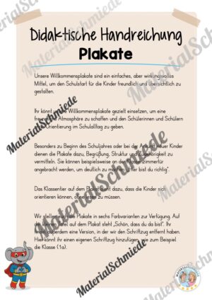 Willkommensplakate für die Elefantenklasse (Arbeitsblatt 01)