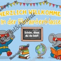 Willkommensplakate für die Elefantenklasse (Arbeitsblatt 03)