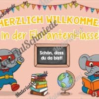 Willkommensplakate für die Elefantenklasse (Arbeitsblatt 04)