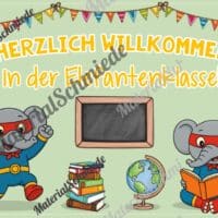 Willkommensplakate für die Elefantenklasse (Arbeitsblatt 05)