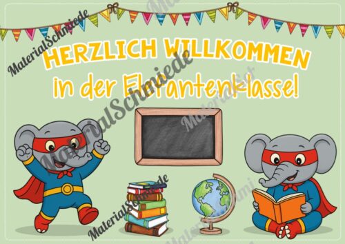 Willkommensplakate für die Elefantenklasse (Arbeitsblatt 05)