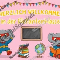 Willkommensplakate für die Elefantenklasse (Arbeitsblatt 06)