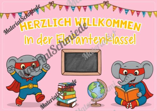 Willkommensplakate für die Elefantenklasse (Arbeitsblatt 06)